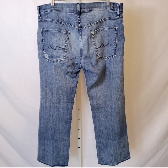 7 Seven For All Mankind Jeans Brett Bootcut Stretch Denim 36 Short - Picture 2 of 5